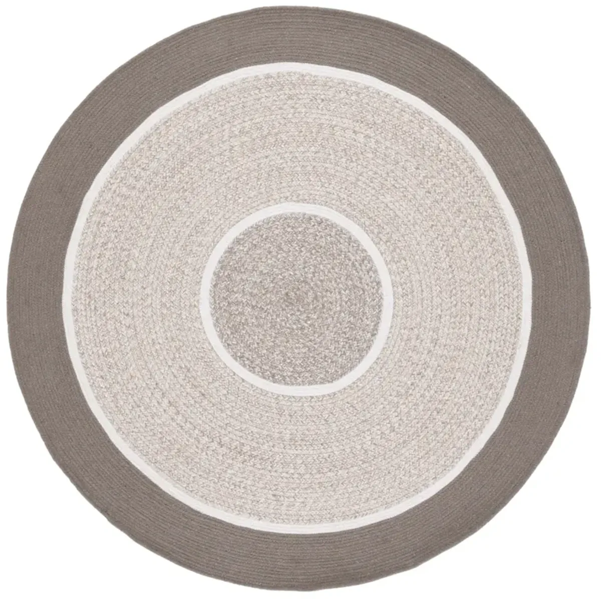 BRAIDED 752 DARK GREY  5' x 5' Round Round Rug