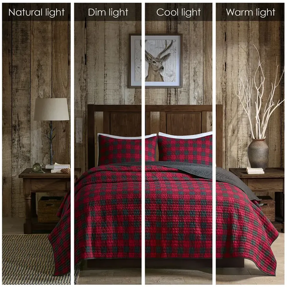 Woolrich Woolrich Check Red Oversized Quilt Mini Set