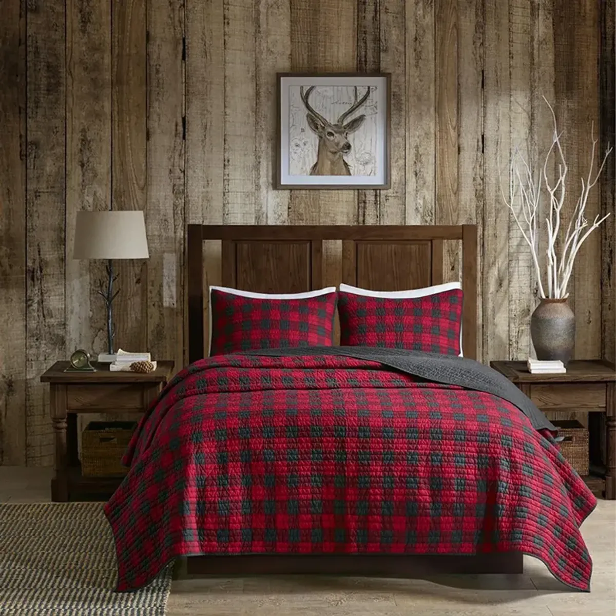 Woolrich Woolrich Check Red Oversized Quilt Mini Set