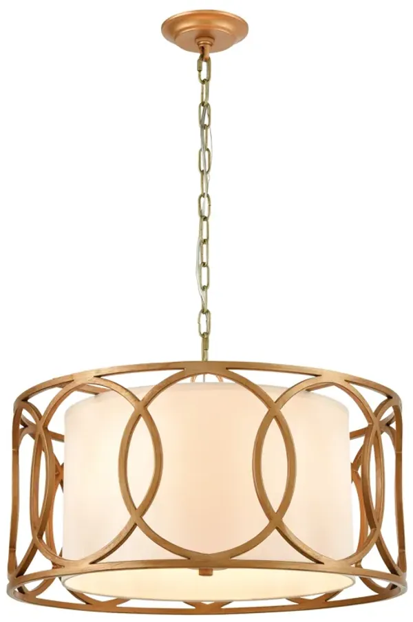 Ringlets 22" Wide 4-Light Chandelier - Golden Silver