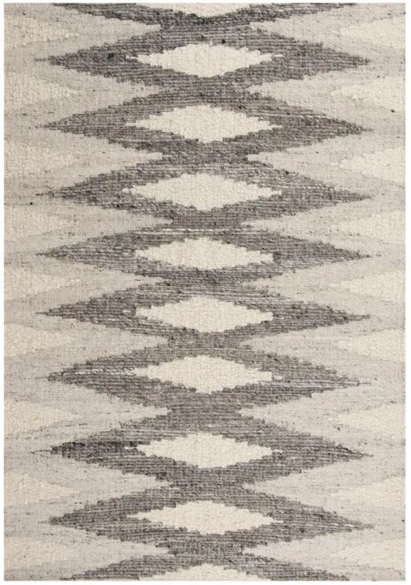 Nova Silver/Gray  Hand Spun Wool/Cotton 5' x 7'6" Rectangle Rug