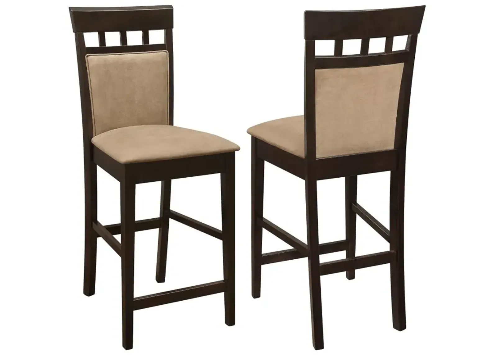 Gabriel Upholstered Counter Height Stools Cappuccino and Beige (Set of 2)