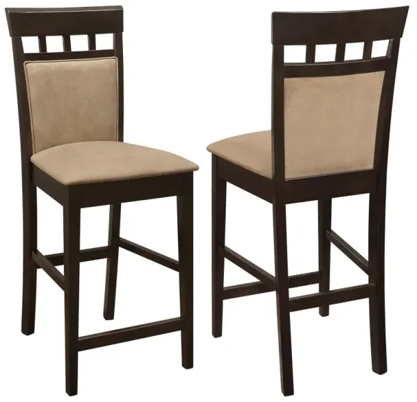 Gabriel Upholstered Counter Height Stools Cappuccino and Beige (Set of 2)