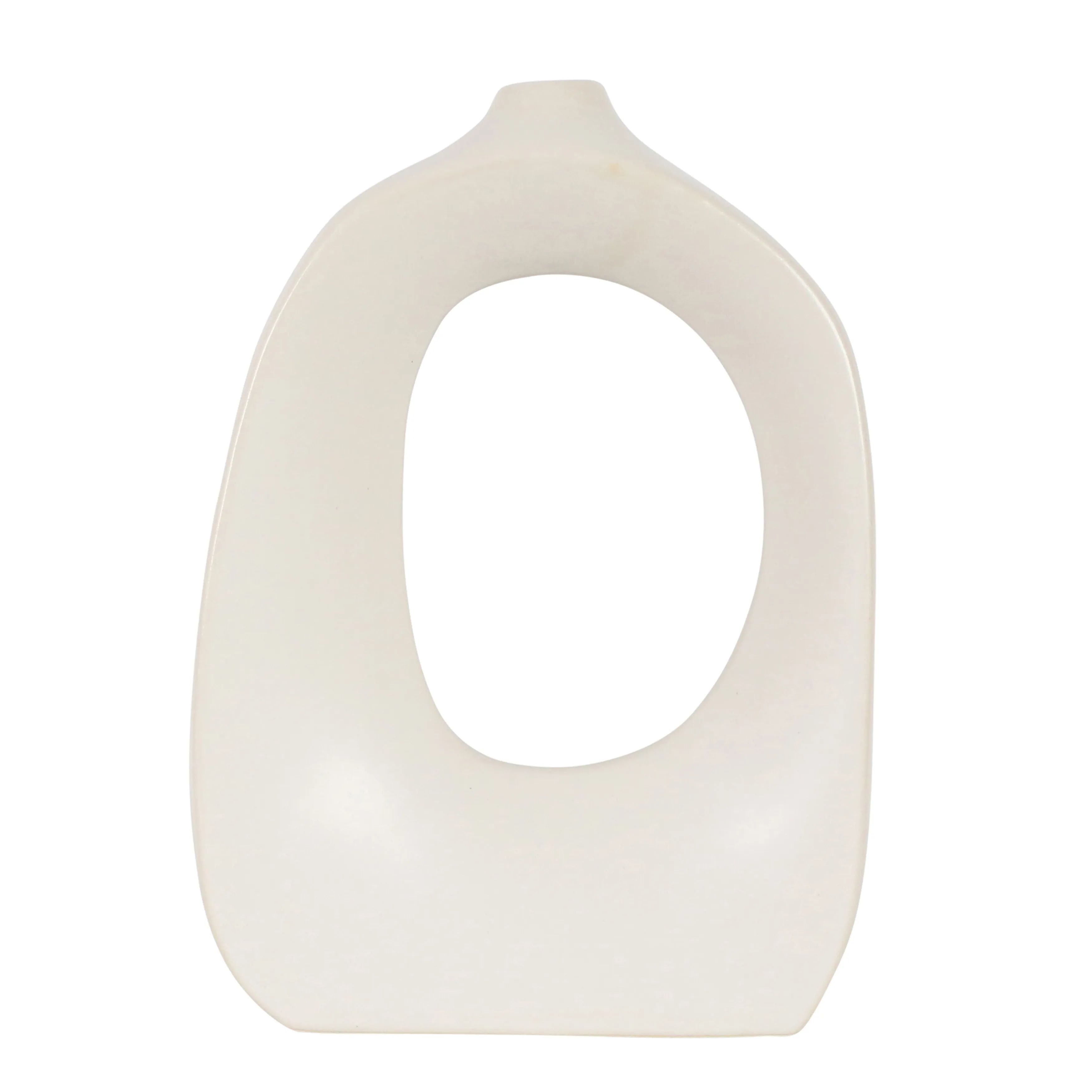 Stoneware 11" Curvy Cut-out Vase, Cotton