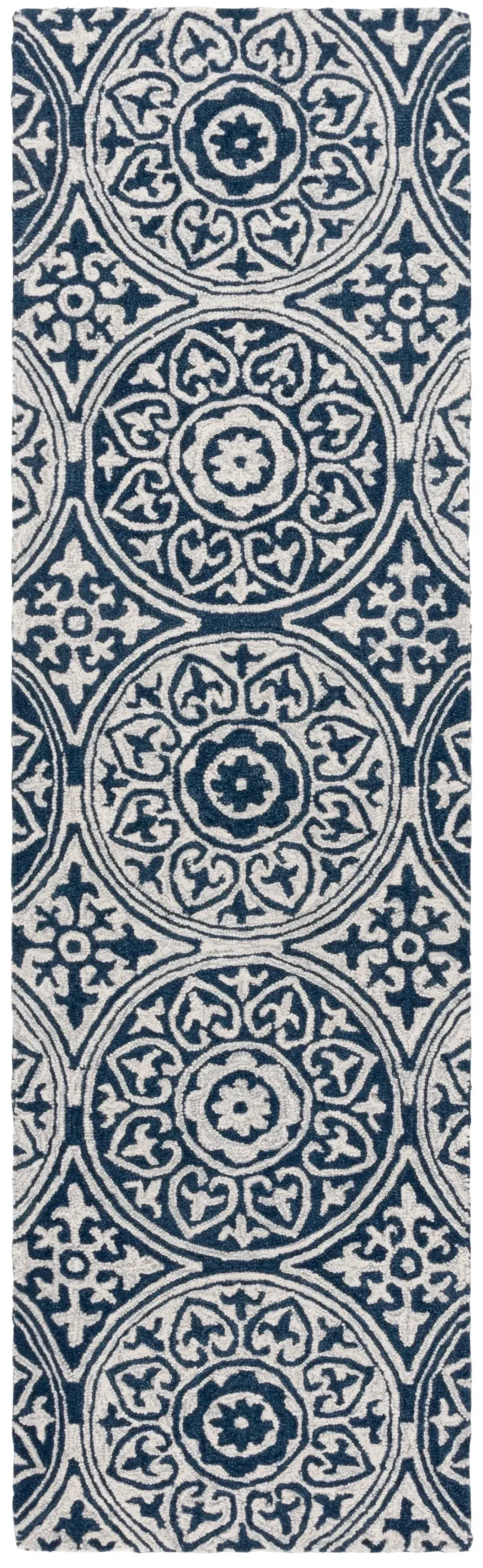 METRO 377 BLUE  2'-3' x 8' Runner Rug