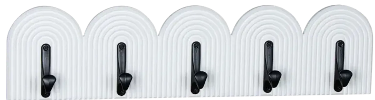 24" 5-arch Wall Hooks, White