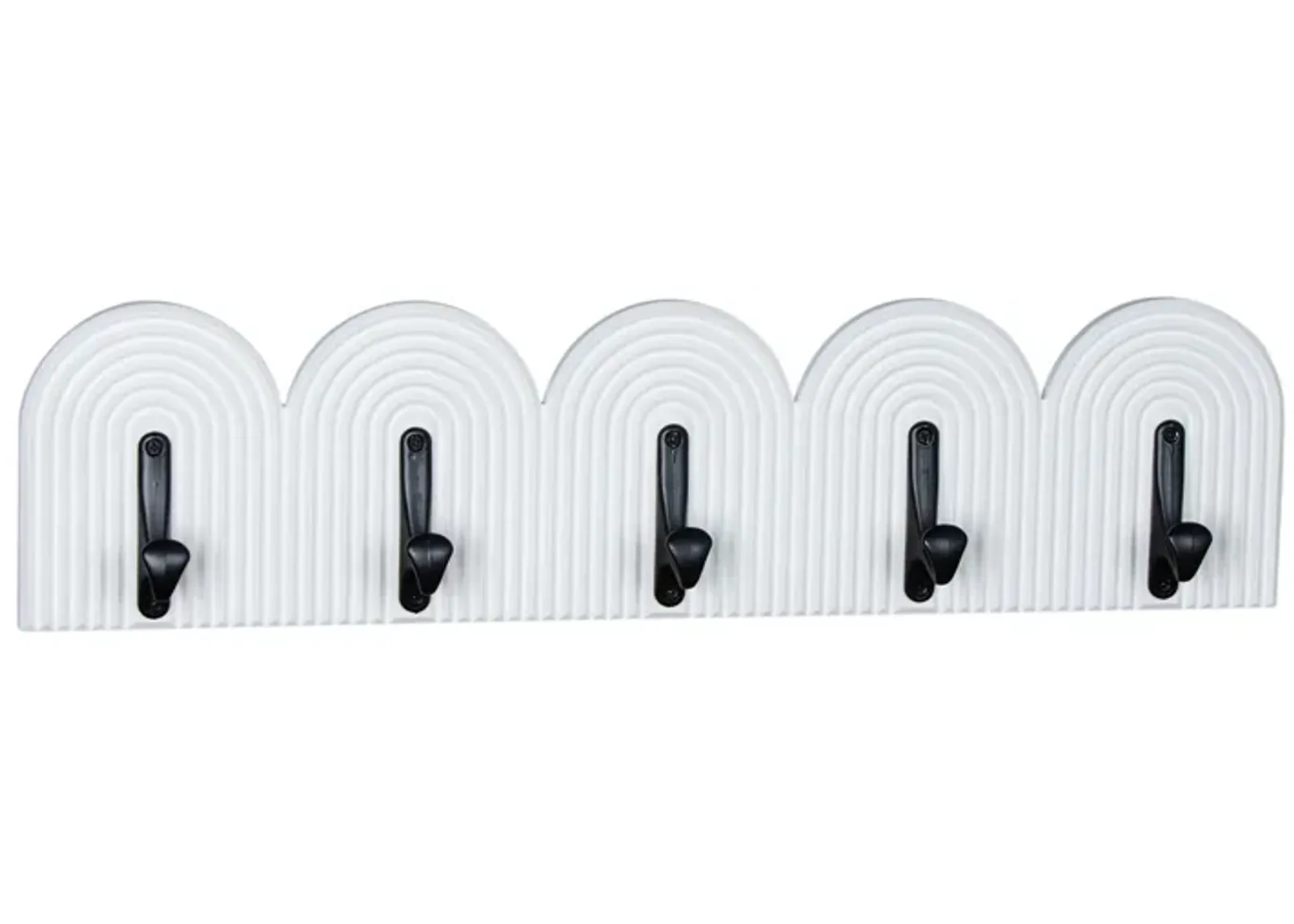 24" 5-arch Wall Hooks, White