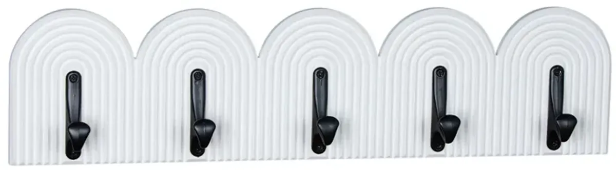 24" 5-arch Wall Hooks, White