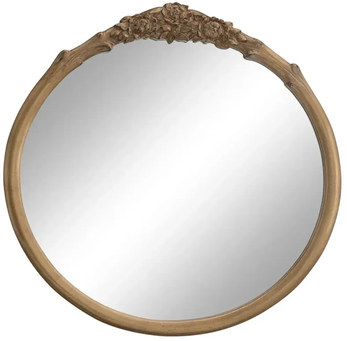 Sylvie French Provincial Round Wall Floor Mirror Vintage Brown