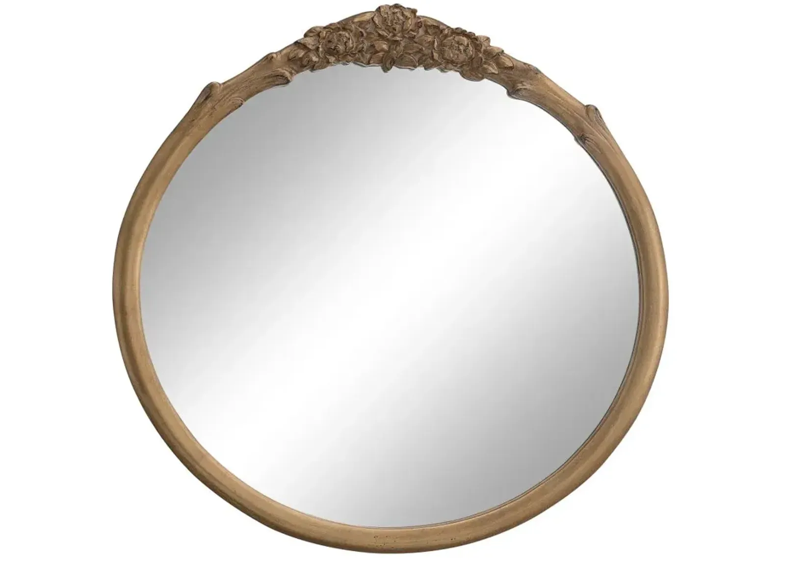 Sylvie French Provincial Round Wall Floor Mirror Vintage Brown