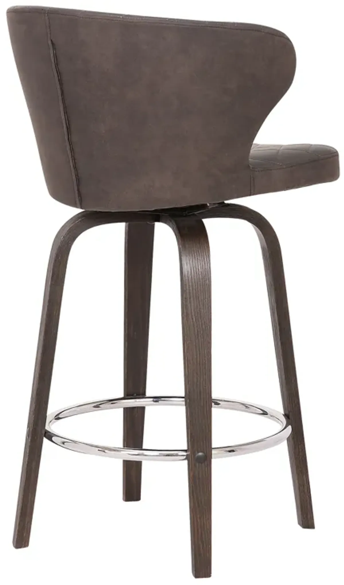 Mynette 26" Swivel Brown Faux Leather Bar Stool