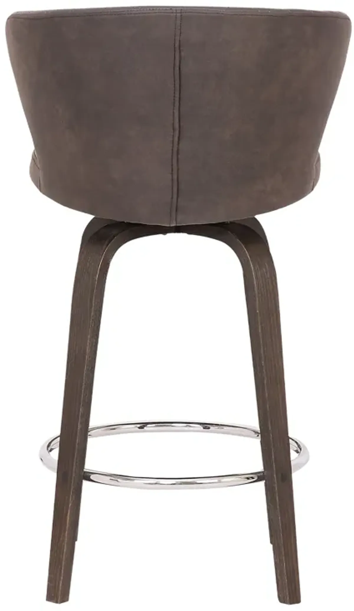 Mynette 26" Swivel Brown Faux Leather Bar Stool