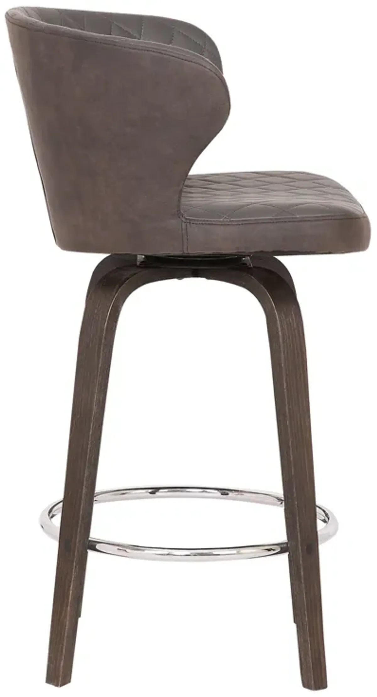 Mynette 26" Swivel Brown Faux Leather Bar Stool