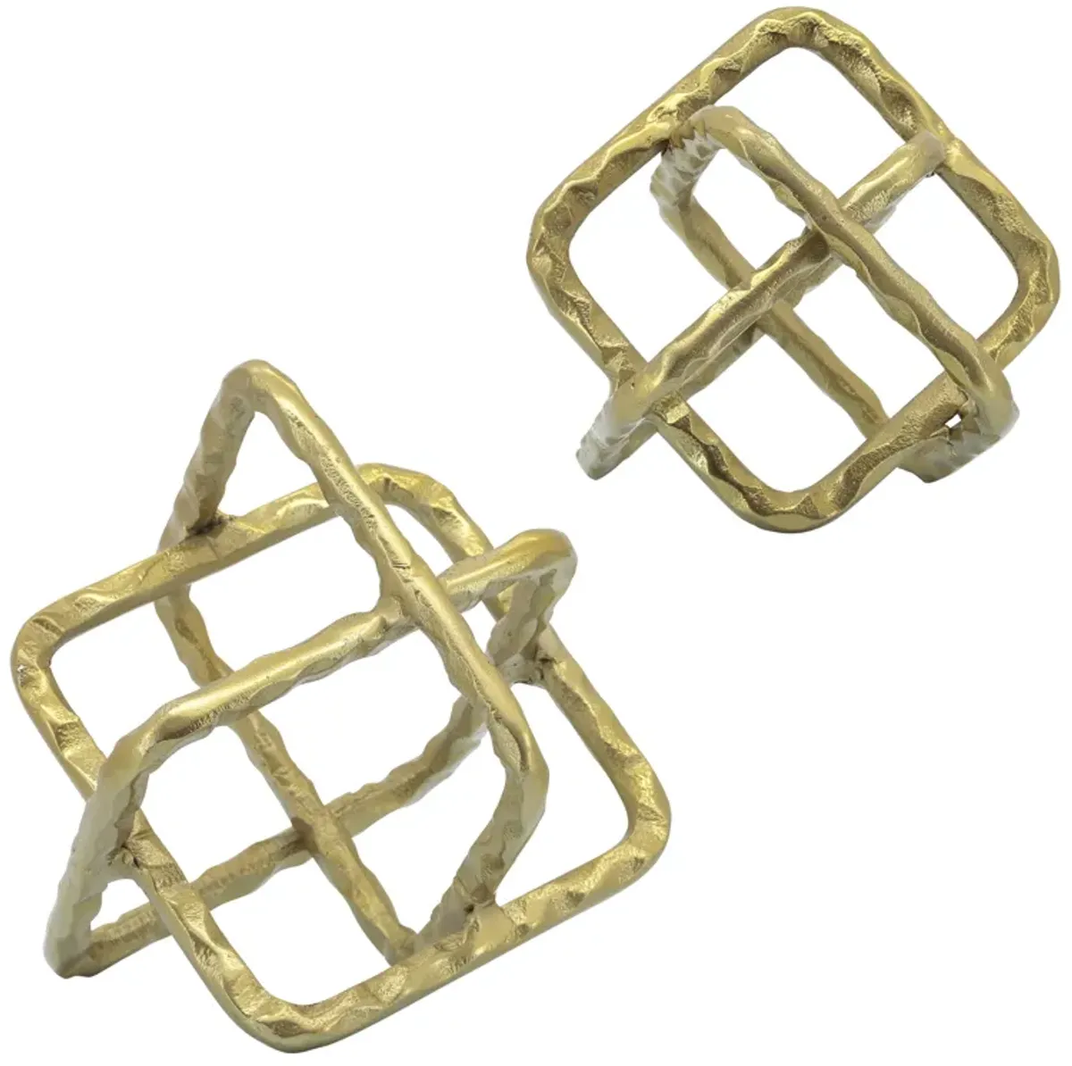 Metal 7" Square Orbs, Gold