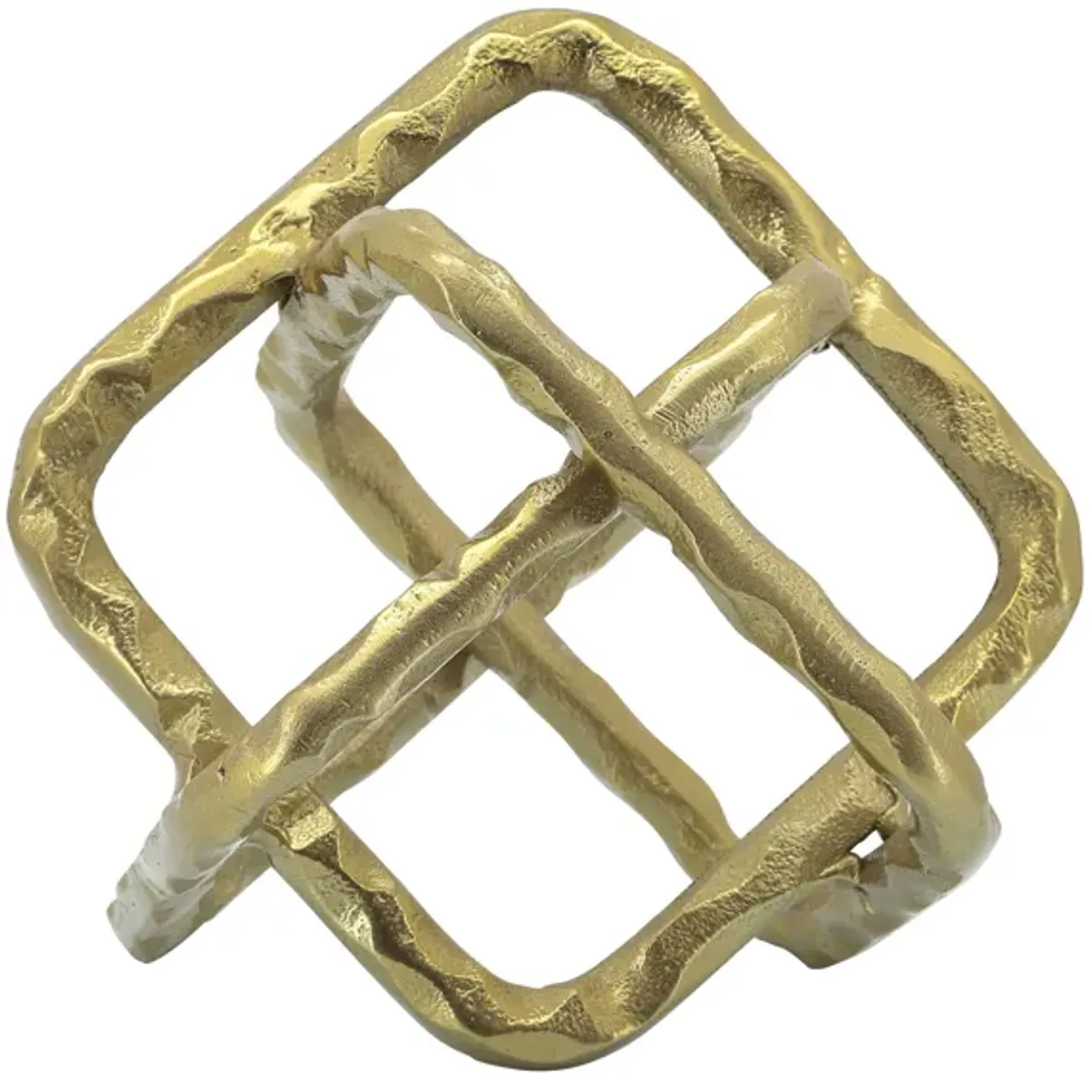 Metal 7" Square Orbs, Gold