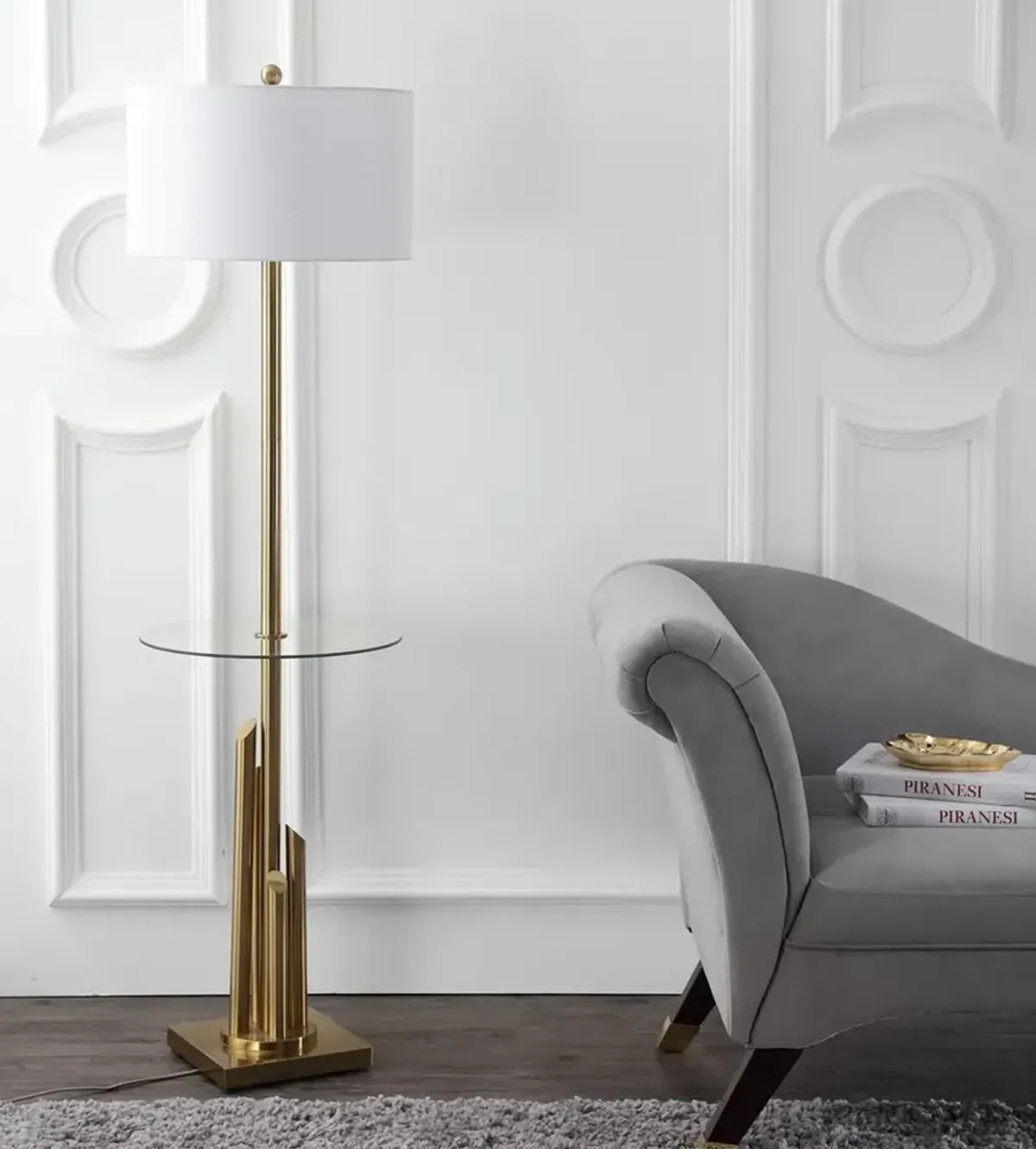 Ambrosio 61-Inch H Floor Lamp Side Table