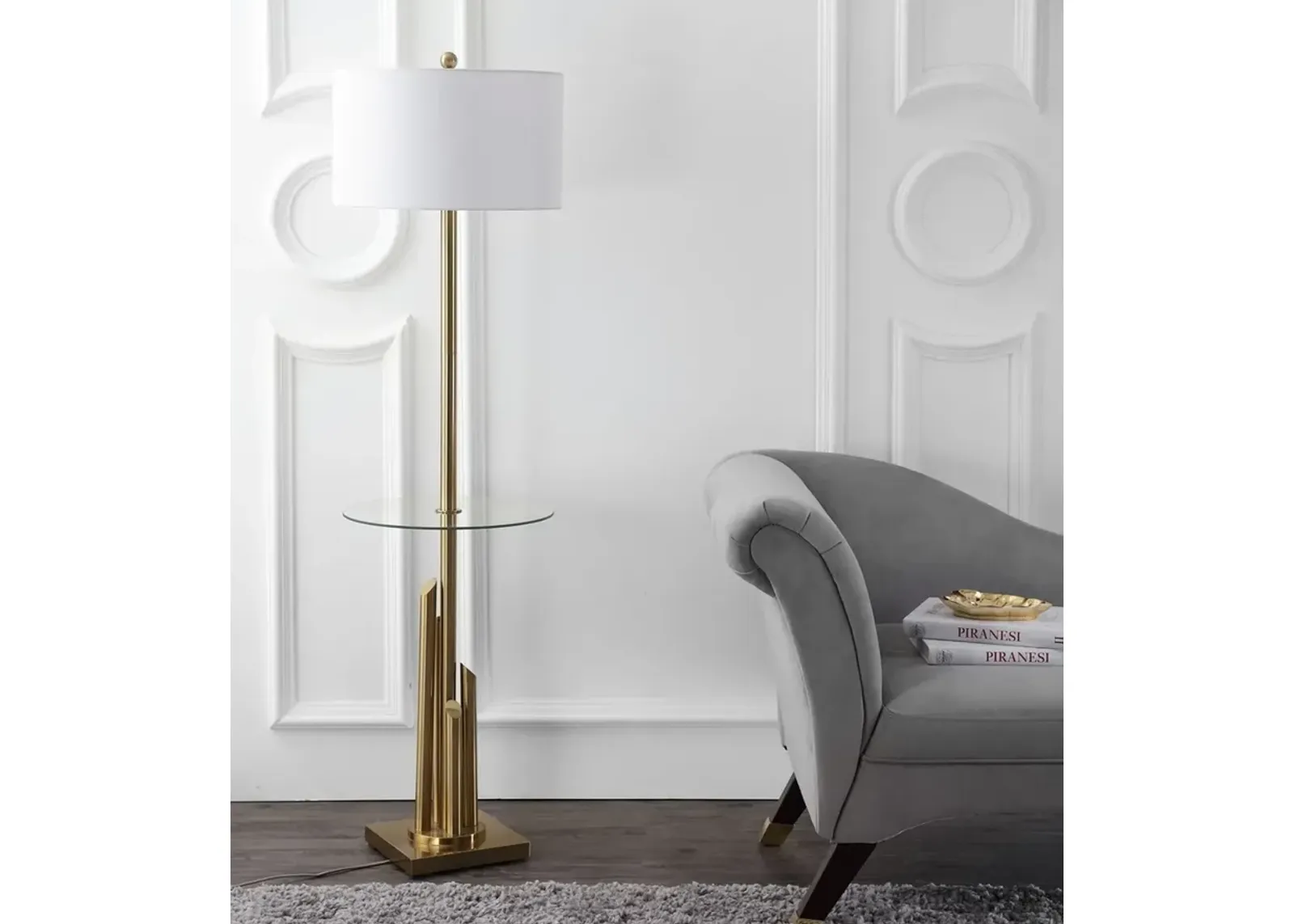 Ambrosio 61-Inch H Floor Lamp Side Table