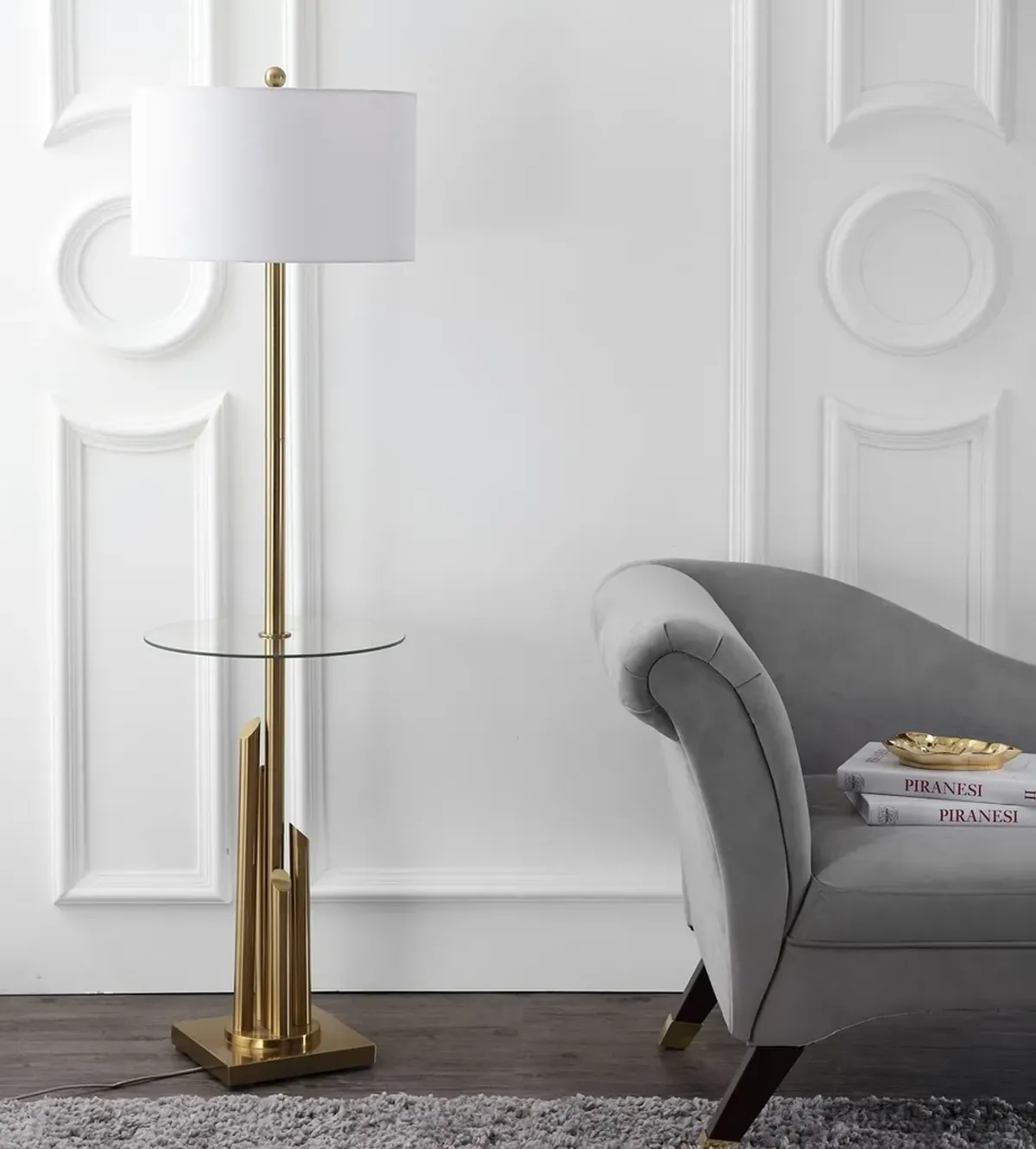 Ambrosio 61-Inch H Floor Lamp Side Table