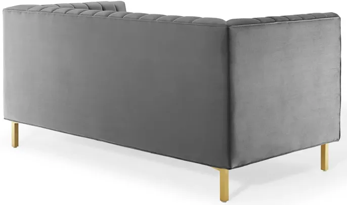 Shift Channel Tufted Performance Velvet Loveseat