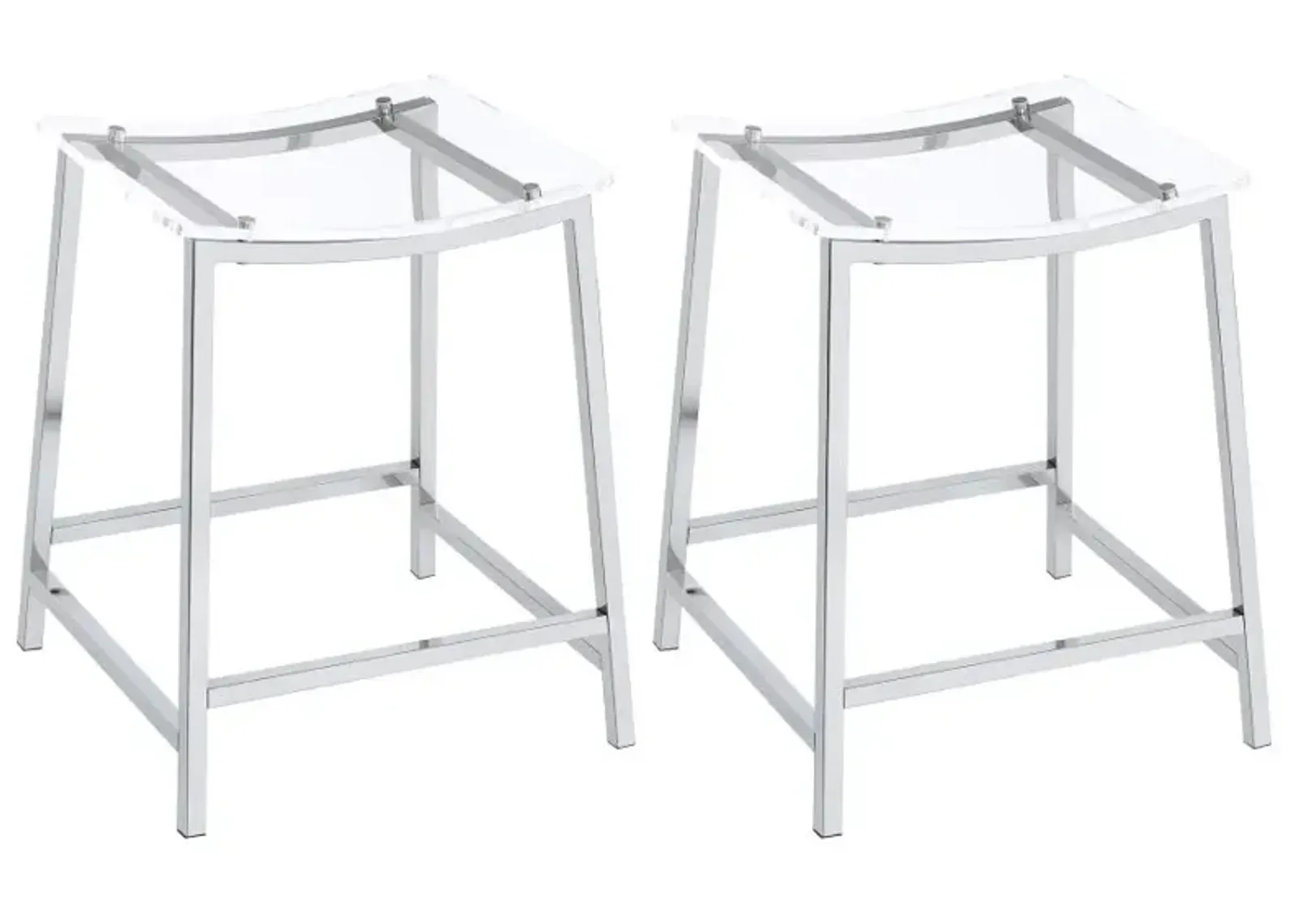 Jovani Acrylic Backless Counter Height Bar Stools Clear and Chrome (Set of 2)