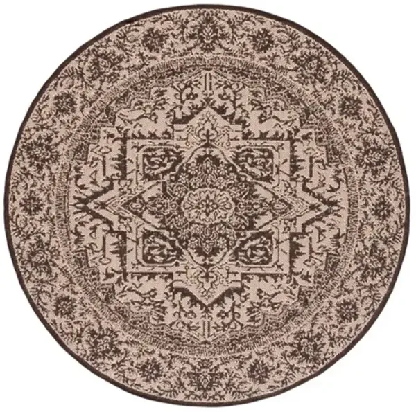 LINDEN 139 Collection LND139U-6R Creme / Brown 6'-7" X 6'-7" Round