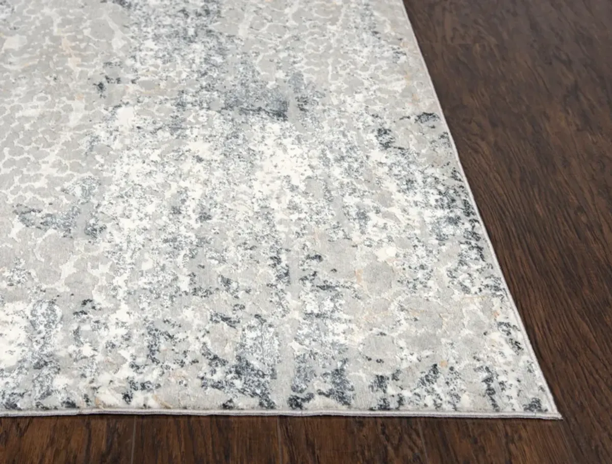 Chelsea Cream/Gray Abstract Polyester 2'7" x 9'6" Runner Rug