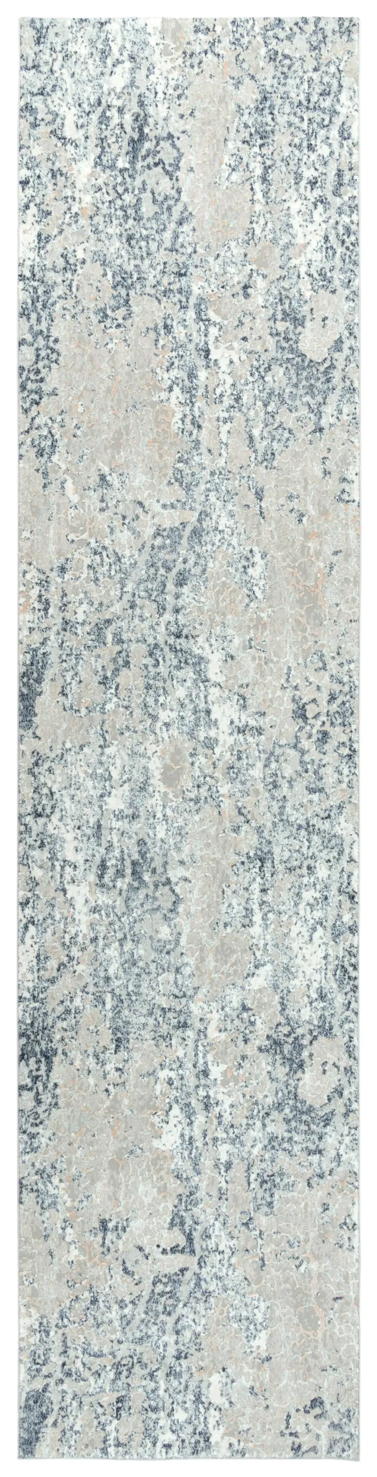 Chelsea Cream/Gray Abstract Polyester 2'7" x 9'6" Runner Rug