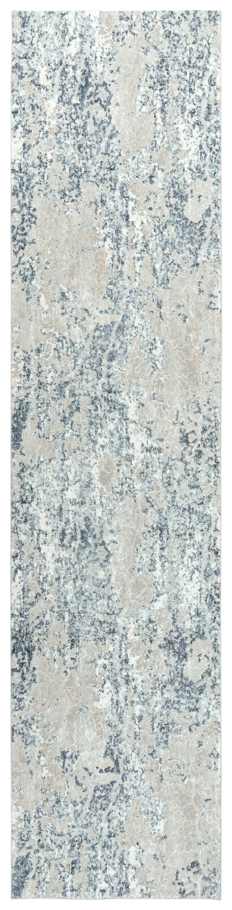 Chelsea Cream/Gray Abstract Polyester 2'7" x 9'6" Runner Rug