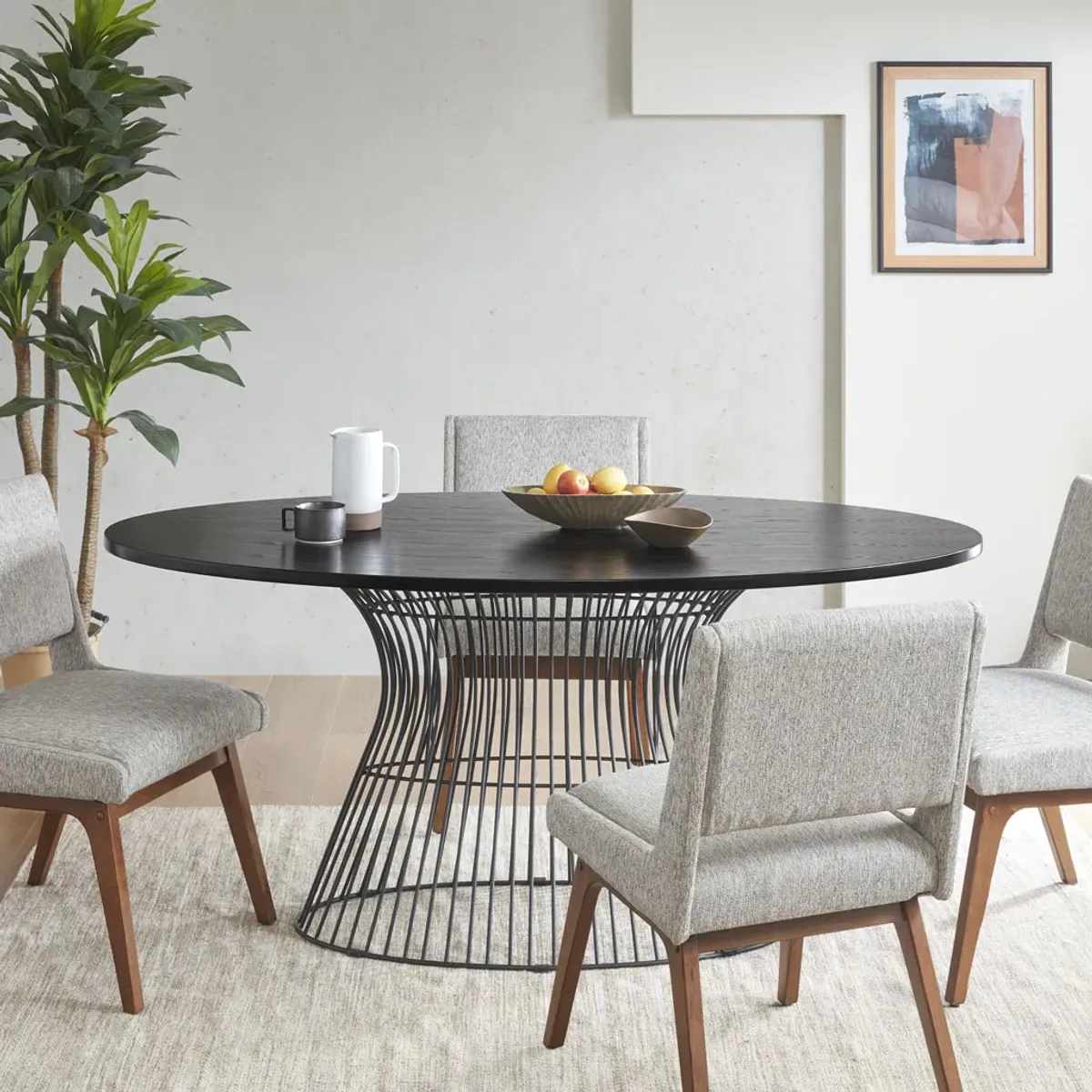 INK+IVY Mercer Black Oval Dining Table