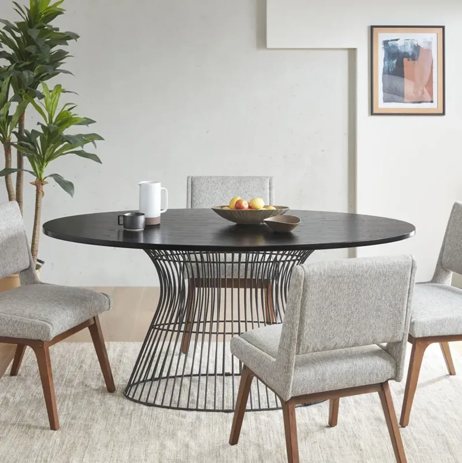 INK+IVY Mercer Black Oval Dining Table