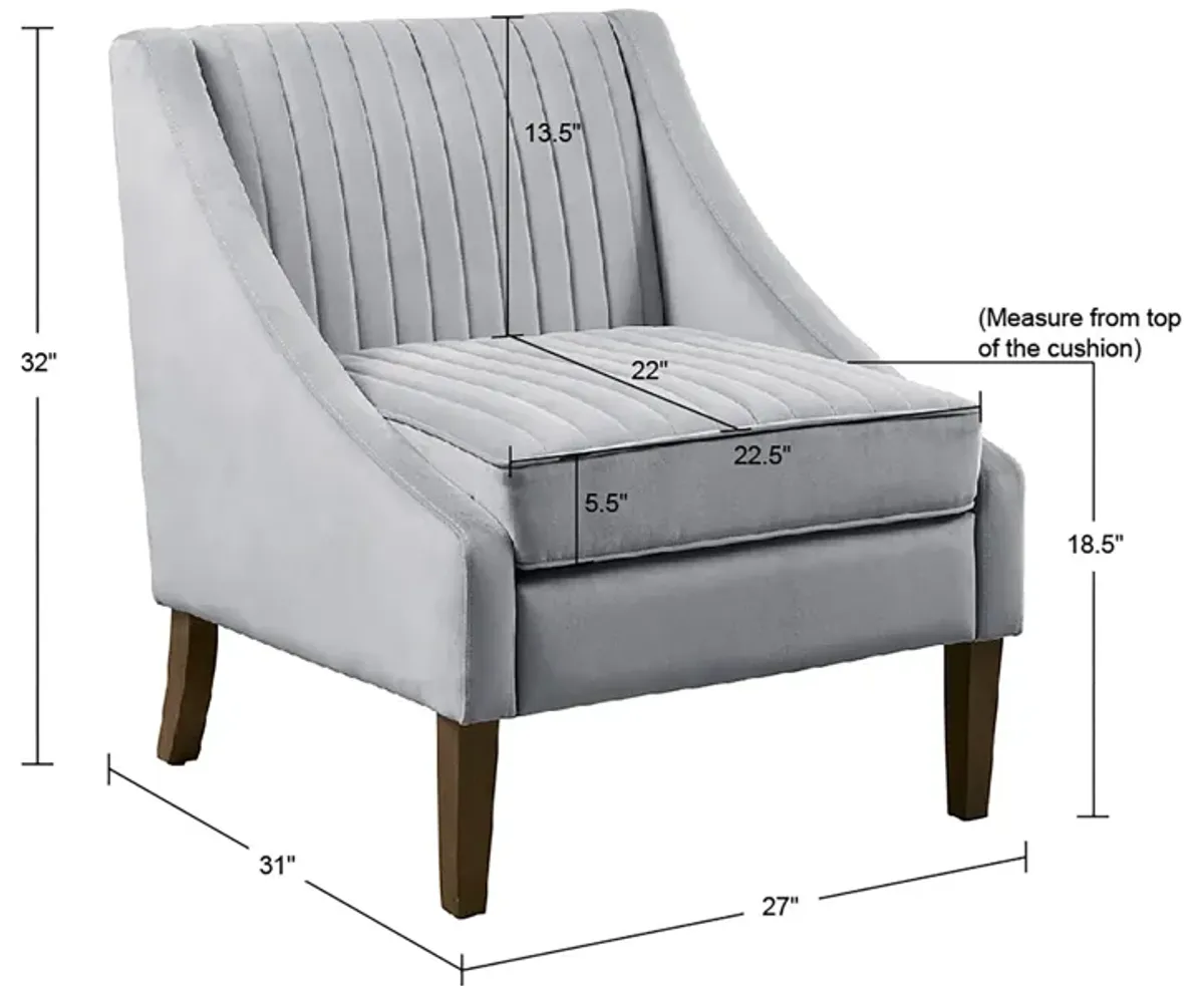 Madison Park Florian Light Gray Upholstered Accent Chair