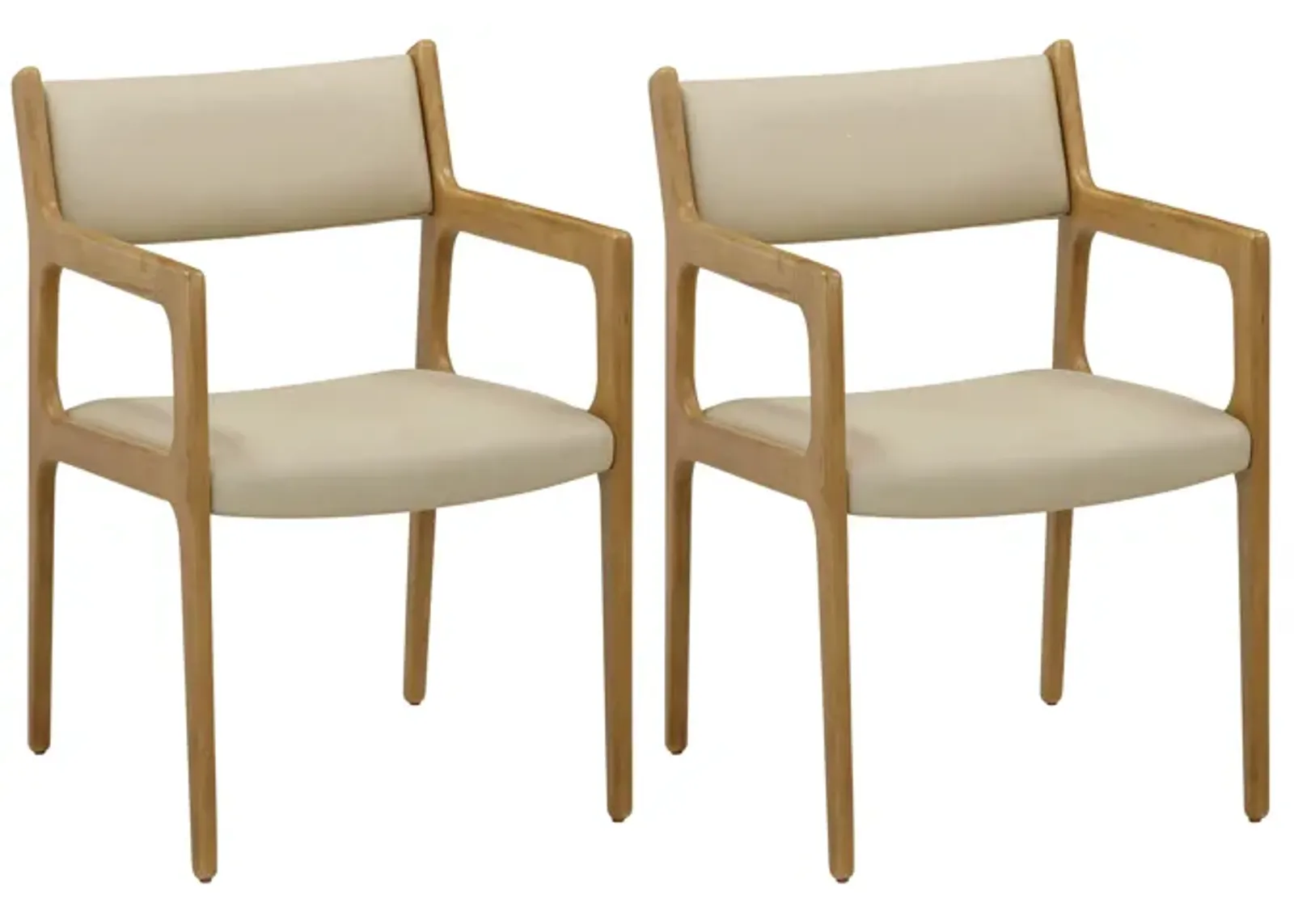 Ari Cream Vegan Leather Dining Chair - Set of 2