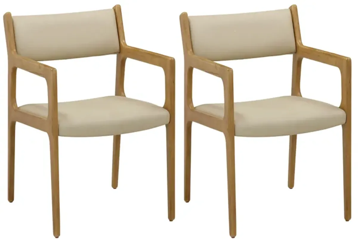 Ari Cream Vegan Leather Dining Chair - Set of 2