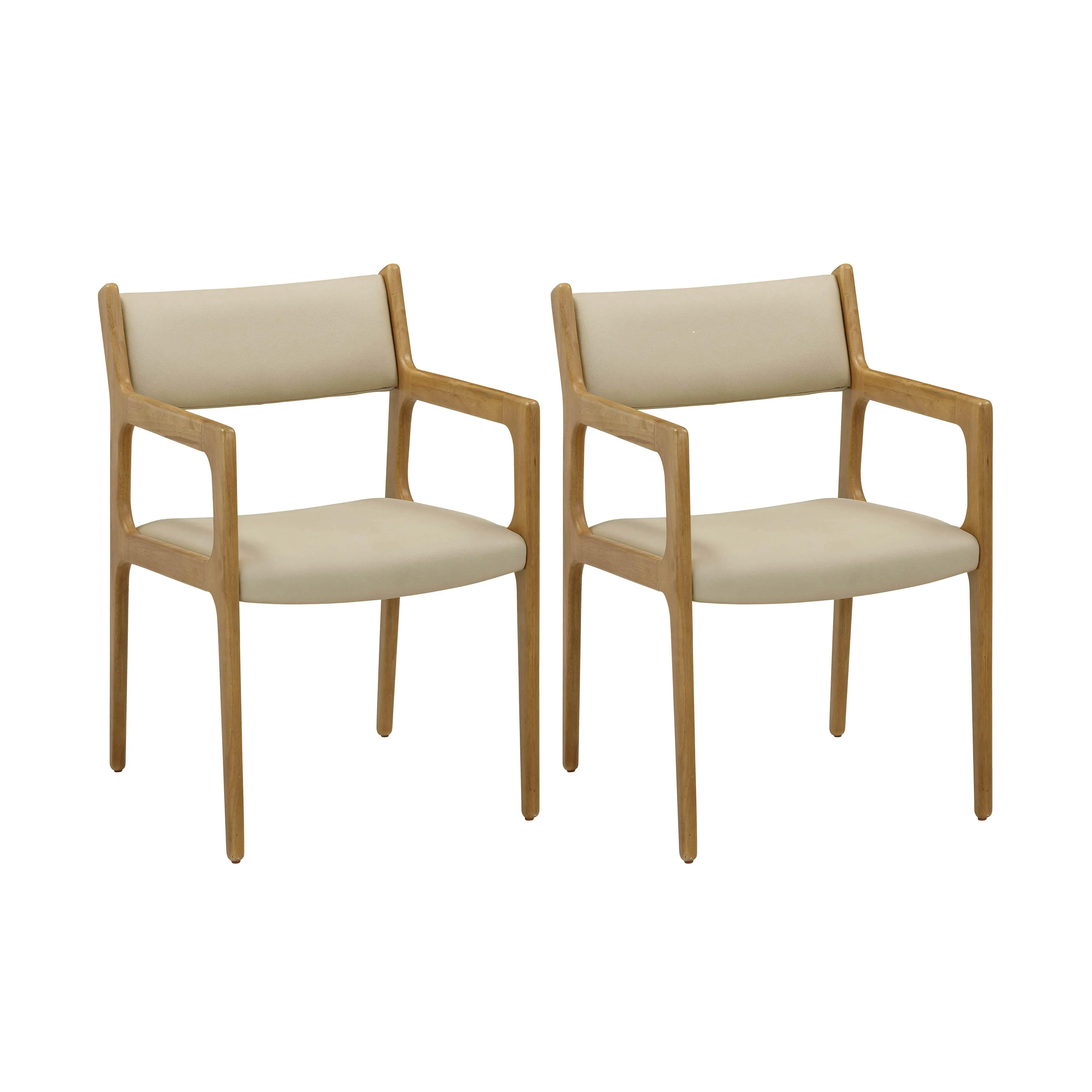 Ari Cream Vegan Leather Dining Chair - Set of 2