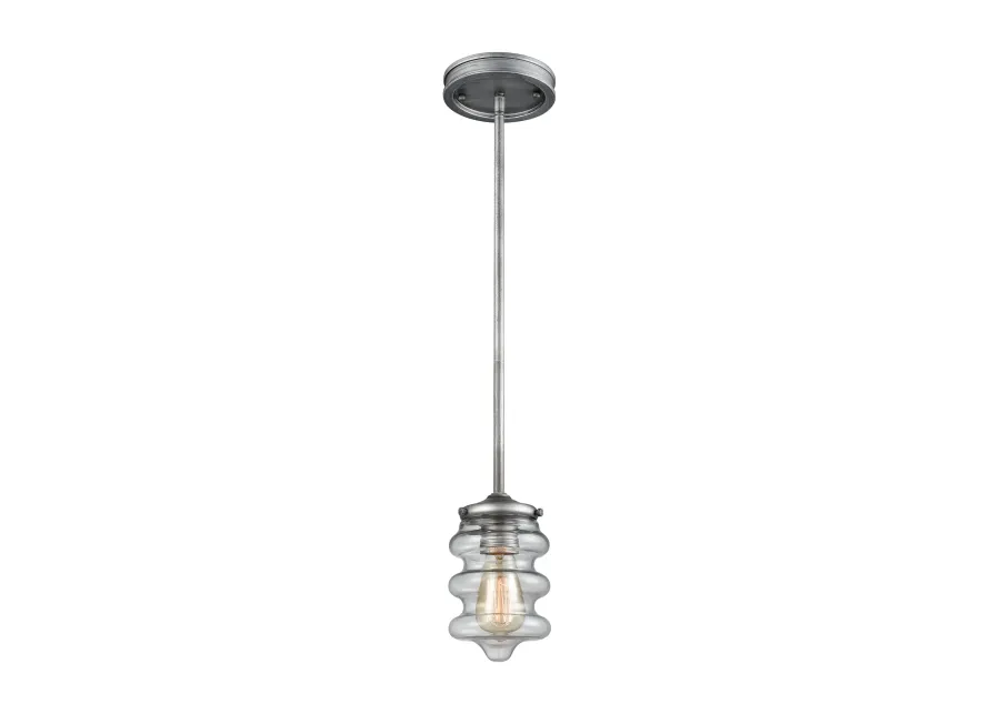 Synchronis 5" Wide 1-Light Mini Pendant - Weathered Zinc