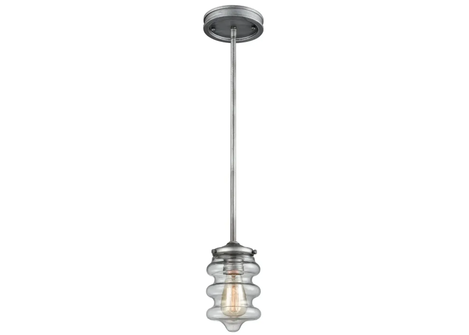 Synchronis 5" Wide 1-Light Mini Pendant - Weathered Zinc