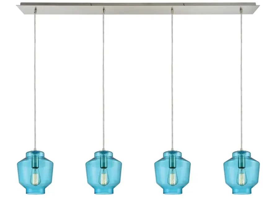 Barrel 46" Wide 4-Light Mini Pendant - Satin Nickel