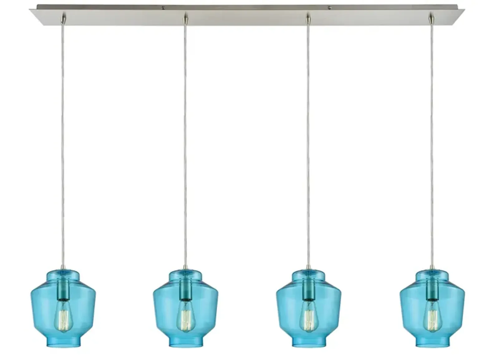 Barrel 46" Wide 4-Light Mini Pendant - Satin Nickel