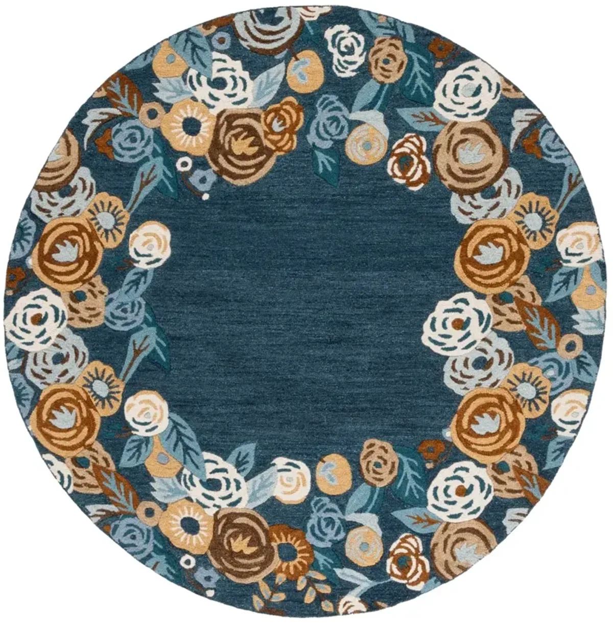 CHELSEA HOOKED RUG 292 BLUE  6' x 6' Round Round Rug