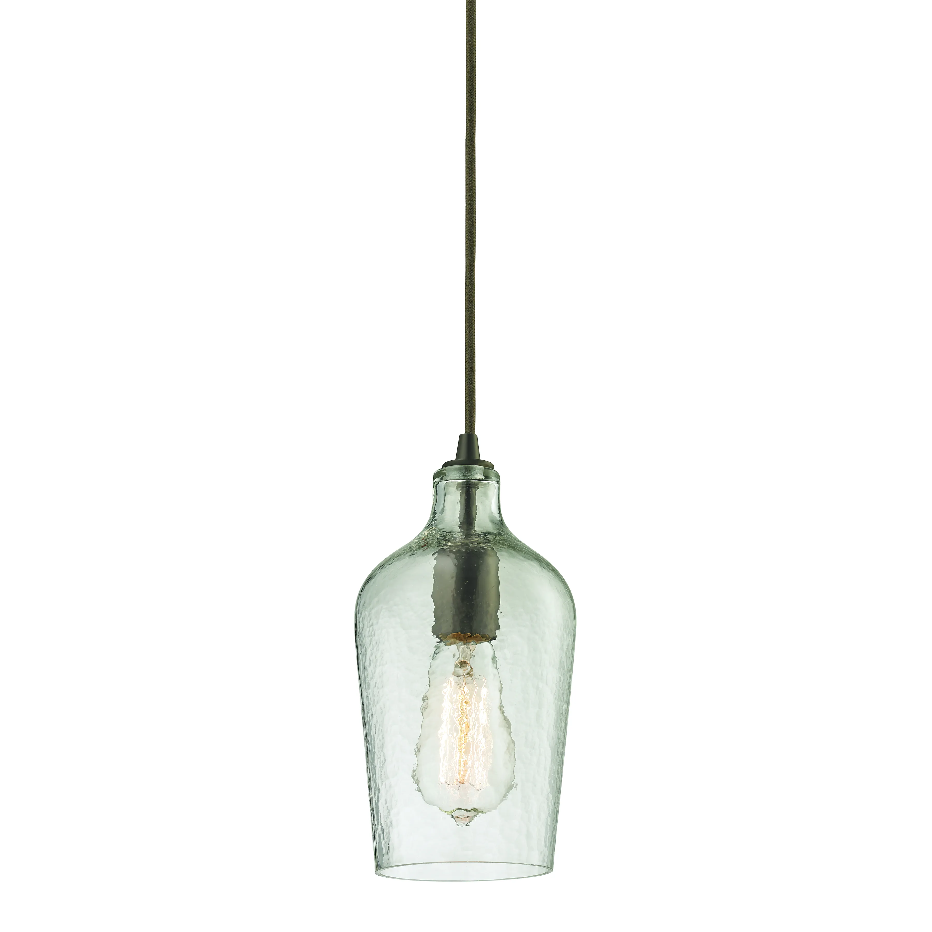 Hammered Glass Configurable Multi Pendant - Oil Rubbed Bronze