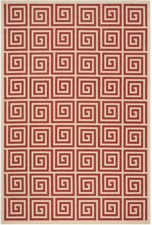 LINDEN 129 Collection LND129Q-5 Red / Creme 5'-3" X 7'-6"
