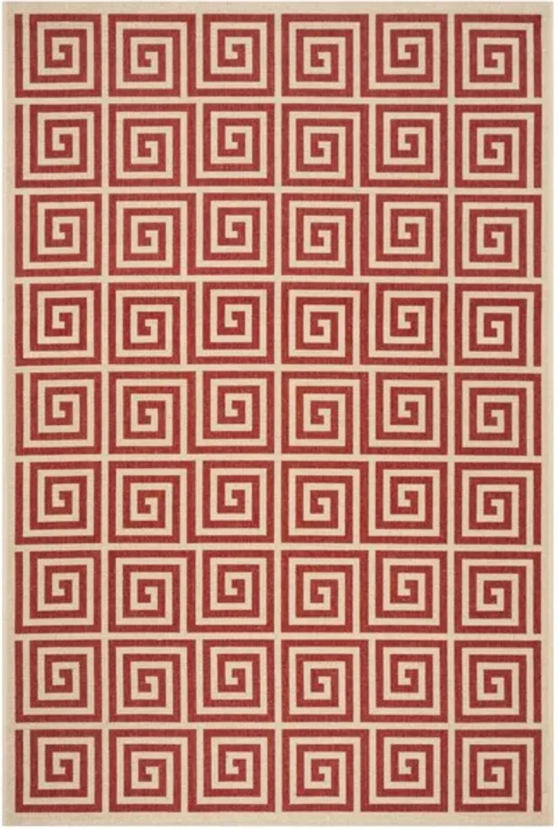 LINDEN 129 Collection LND129Q-5 Red / Creme 5'-3" X 7'-6"