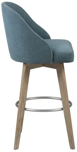 Madison Park Pearce Blue Bar Stool with Swivel Seat