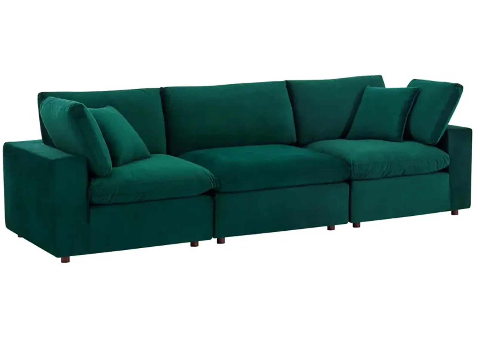 Commix Down Filled Overstuffed Performance Velvet 3-Seater Sofa