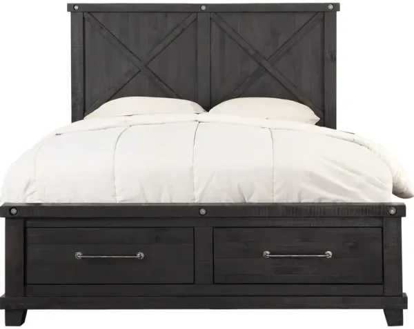 Yosemite Full-Size Solid Wood Footboard Storage Bed In Cafe