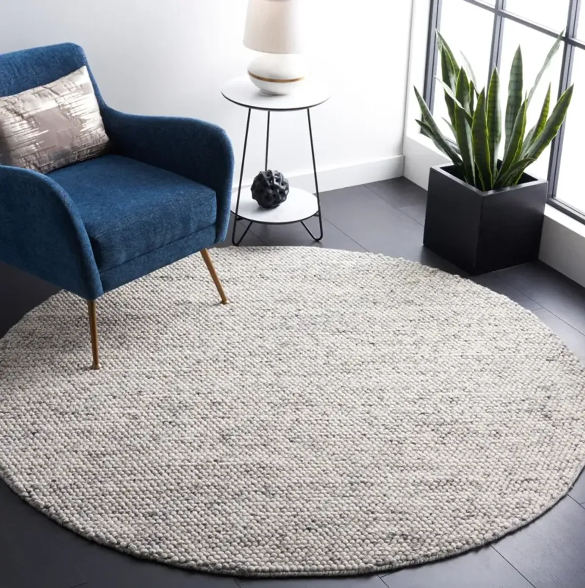 NATURA 620 LIGHT GREY  4' x 4' Round Round Rug