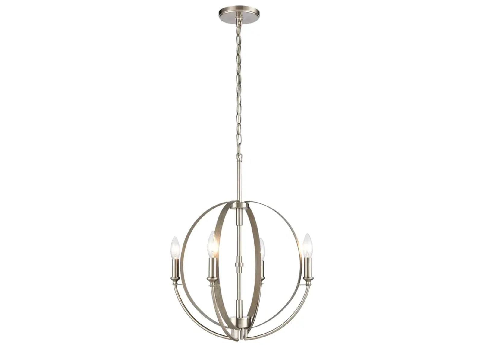 Rotunde 18" Wide 4-Light Chandelier - Beechwood