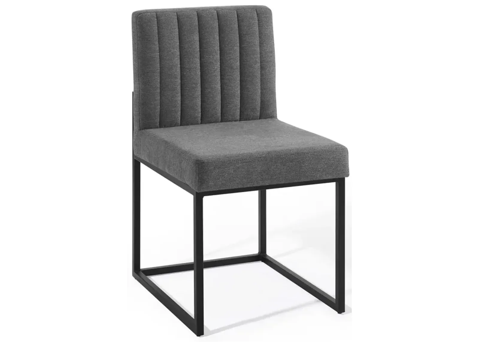 Carriage Channel Tufted Sled Base Upholstered Fabric Dining Chair