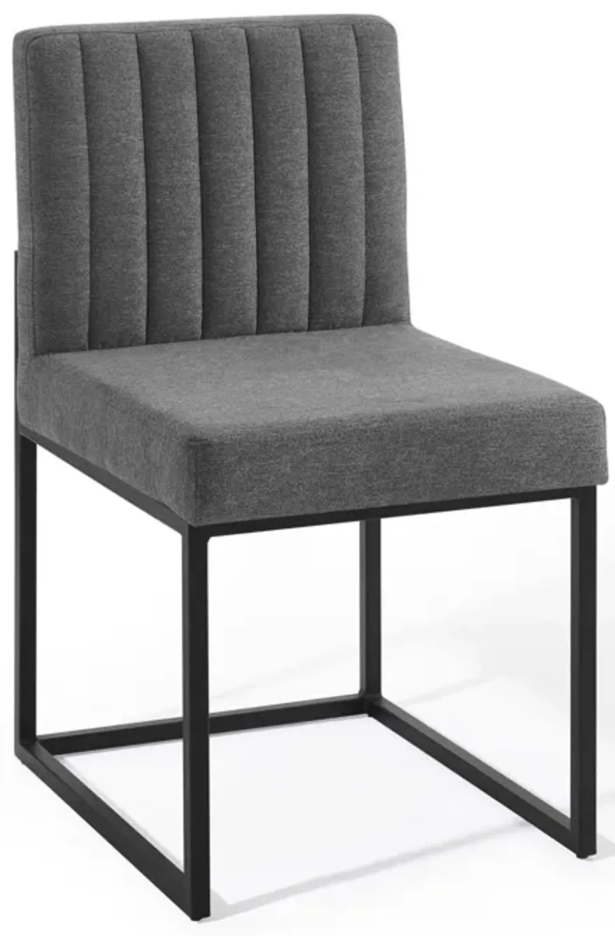 Carriage Channel Tufted Sled Base Upholstered Fabric Dining Chair