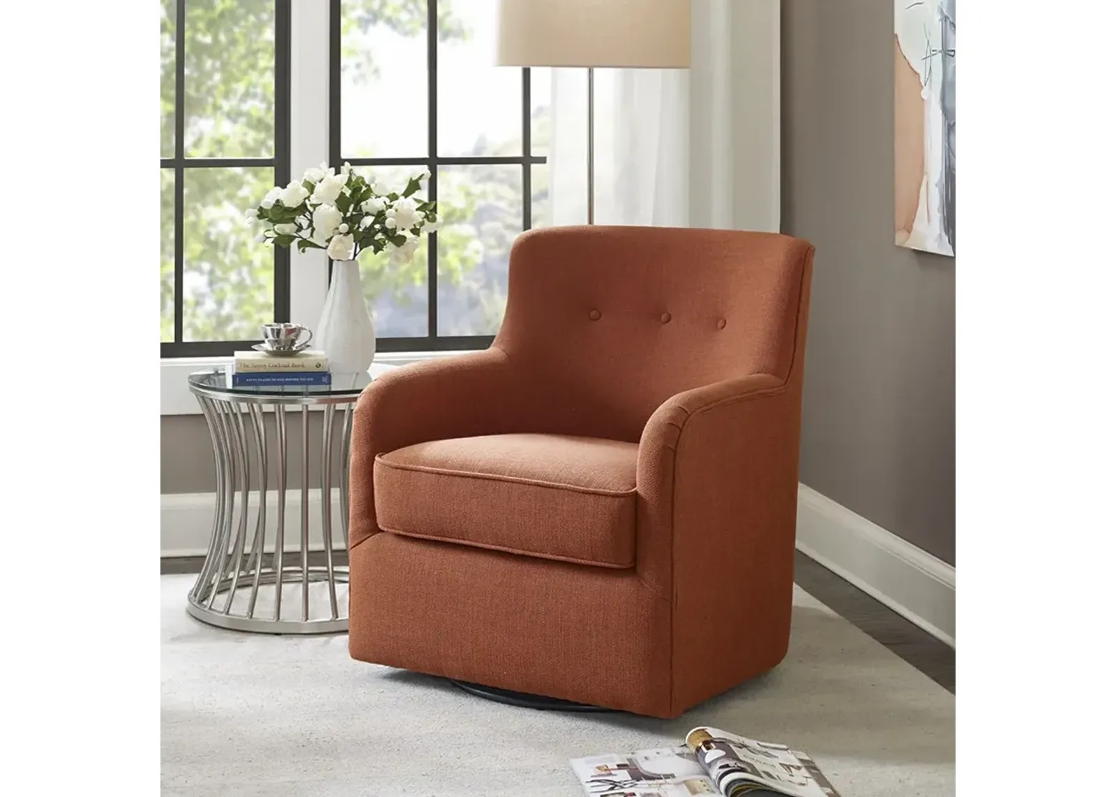 Madison Park Adele Spice Swivel Chair